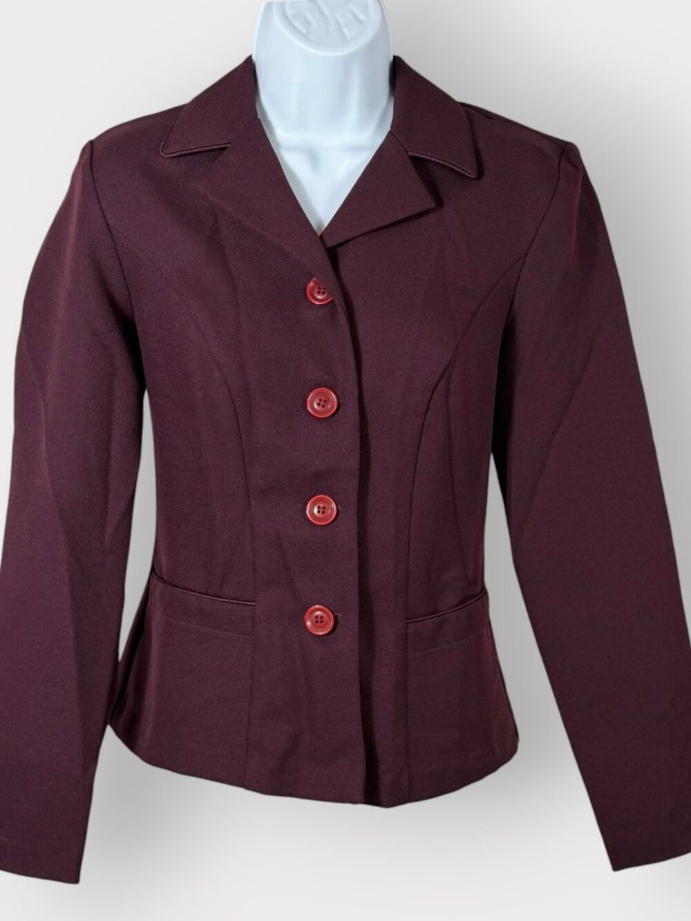 Vtg 90s City Triangles Womens Blazer | 5 | Plum | USA Career Preppy Layering